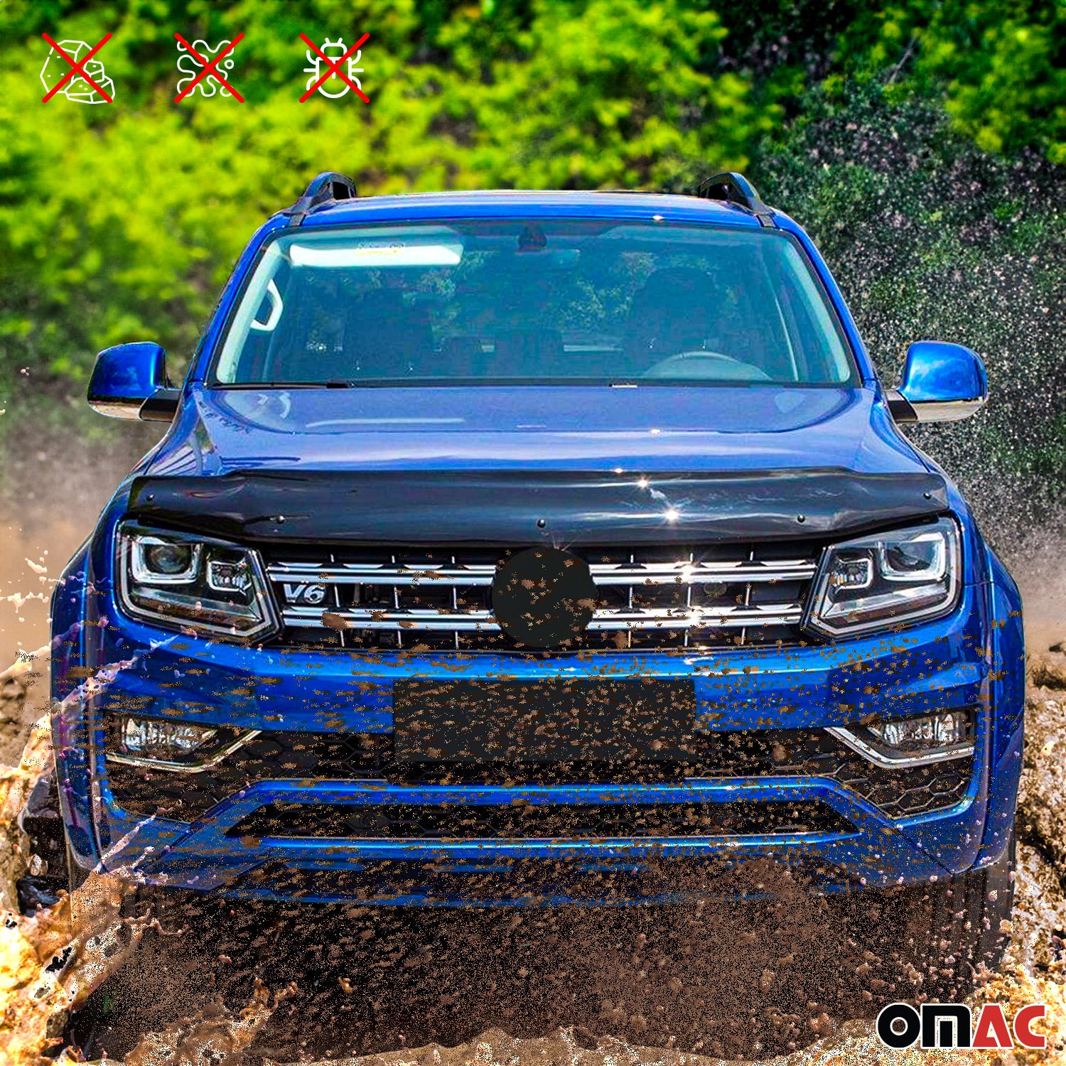 2019-2023 Ford Ranger Front Bug Shield Hood Deflector 1 Pc Smoke