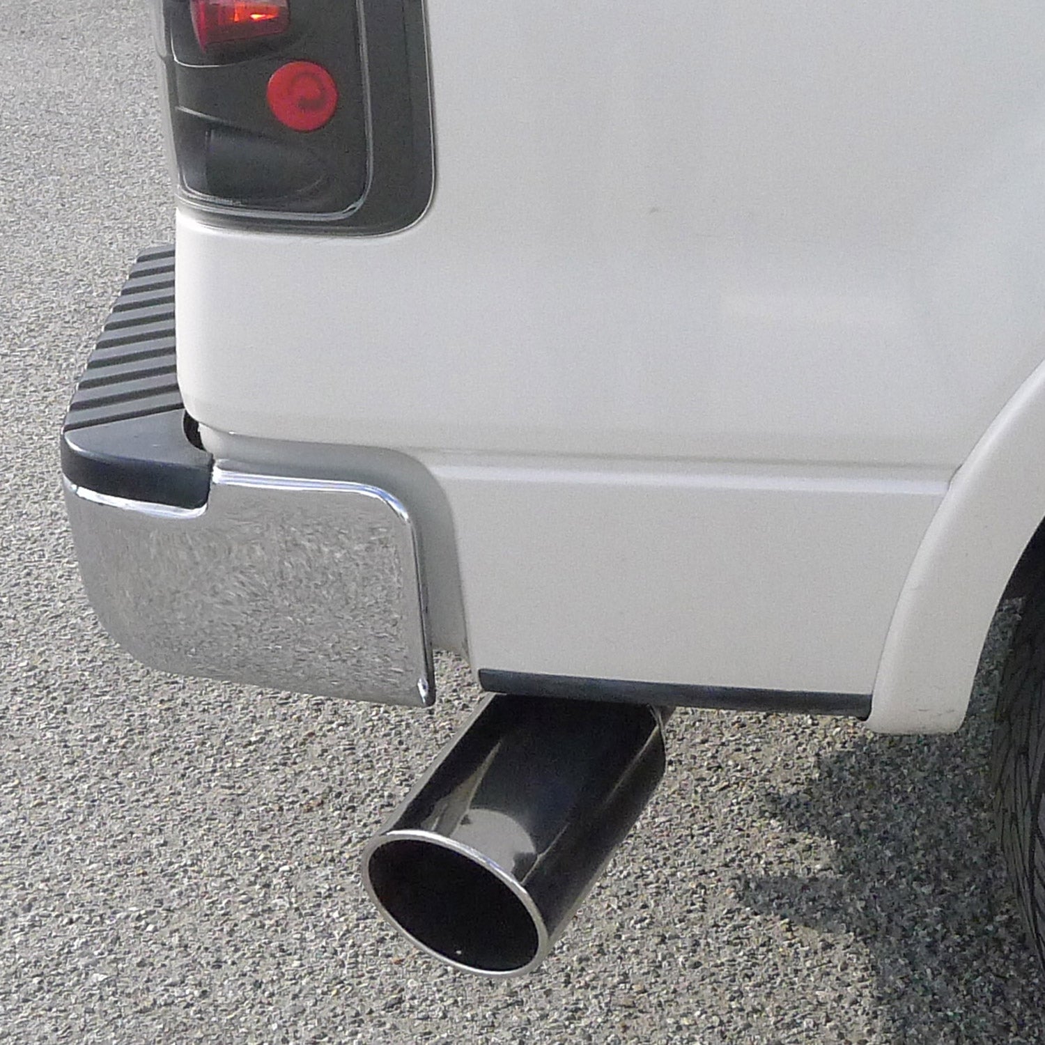 Universal 4" Inlet/8" Outlet Chrome Stainless Steel Bolt-On Angled Exhaust Tip