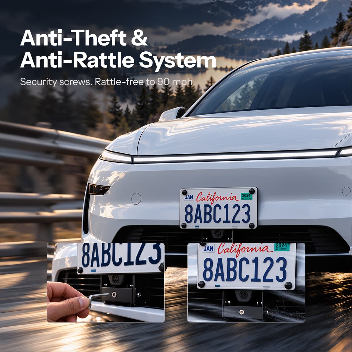 Model Y Juniper Front License Plate Holder | No-Drill, Anti-Theft Aluminum