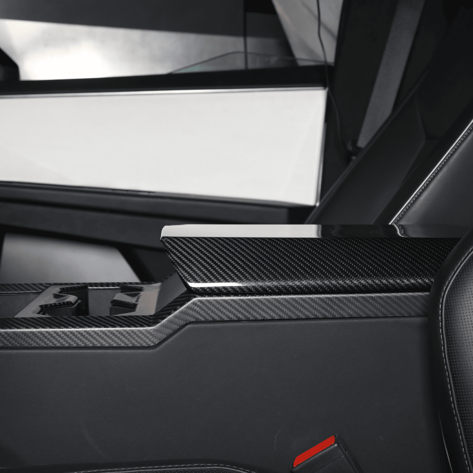 [Real Carbon Fiber] Armrest Cover For Cybertruck