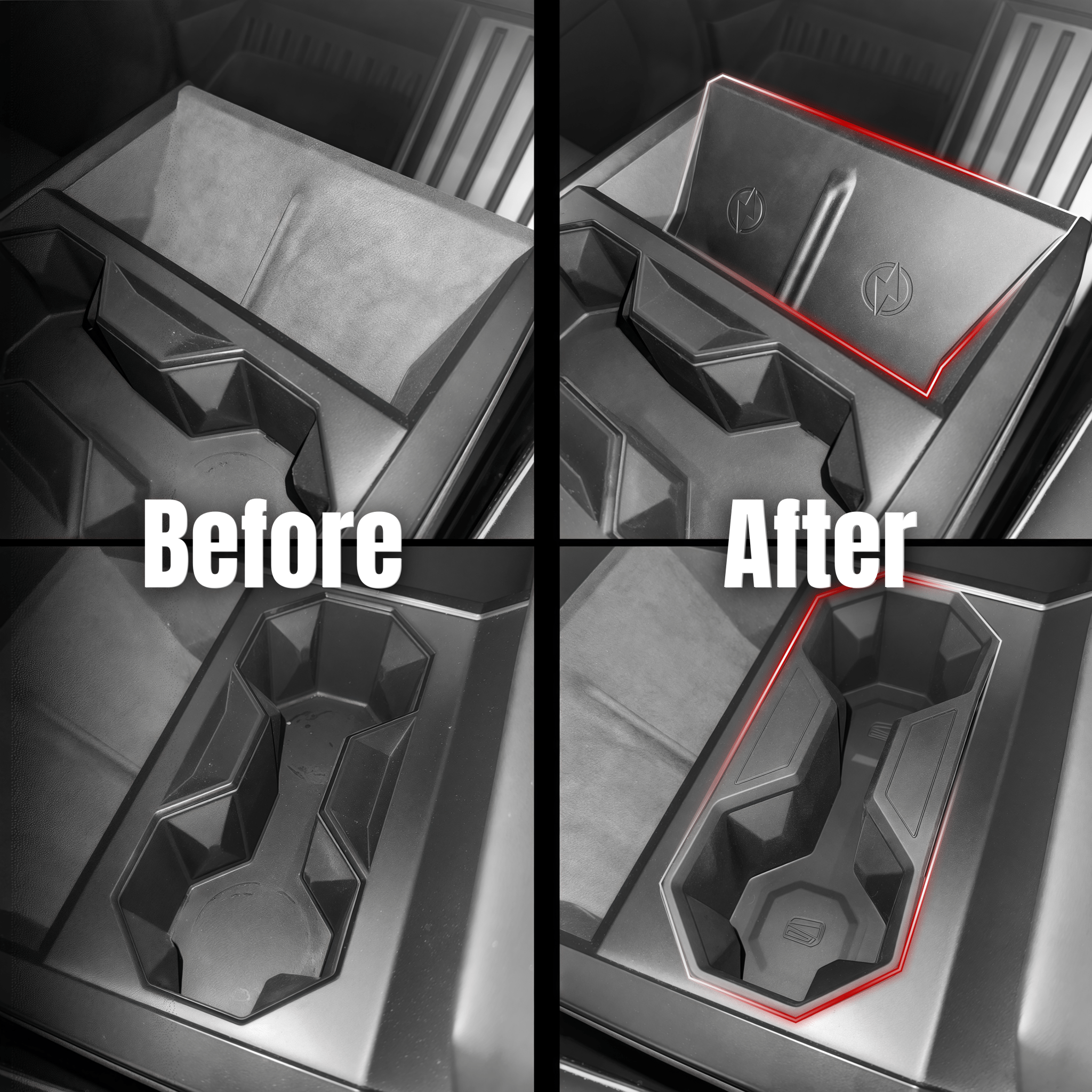 Tesla Cybertruck Center Console Organizer Storage Solution Set