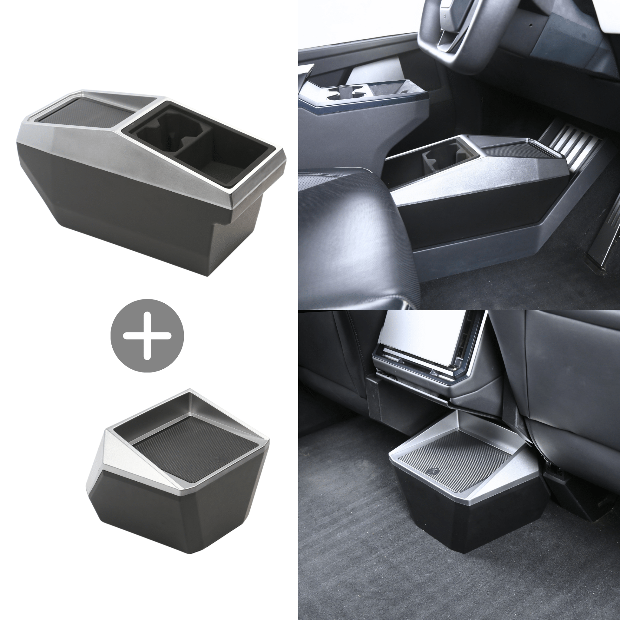 Tesla Cybertruck Center Floor Organizer & Trash Bin