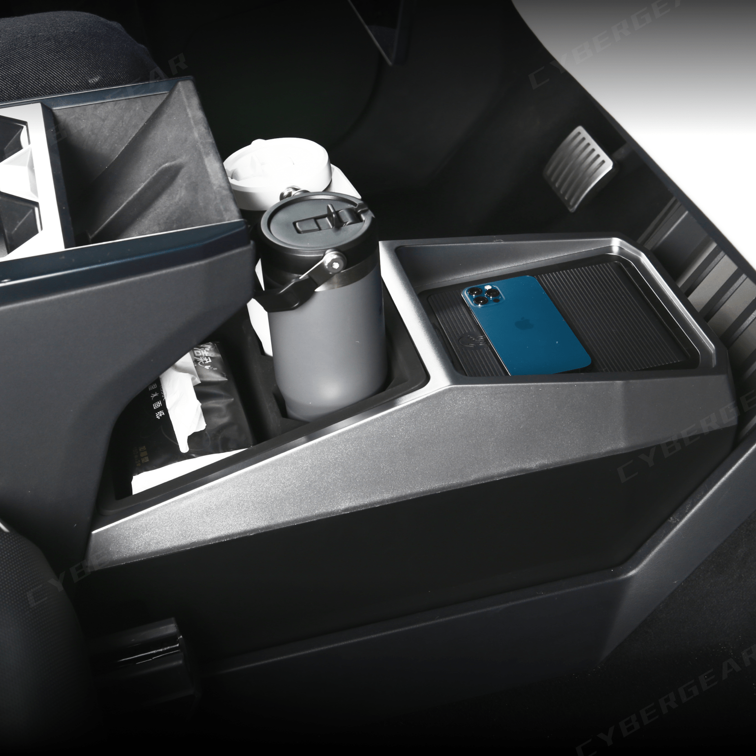 Tesla Cybertruck Center Floor Organizer & Trash Bin
