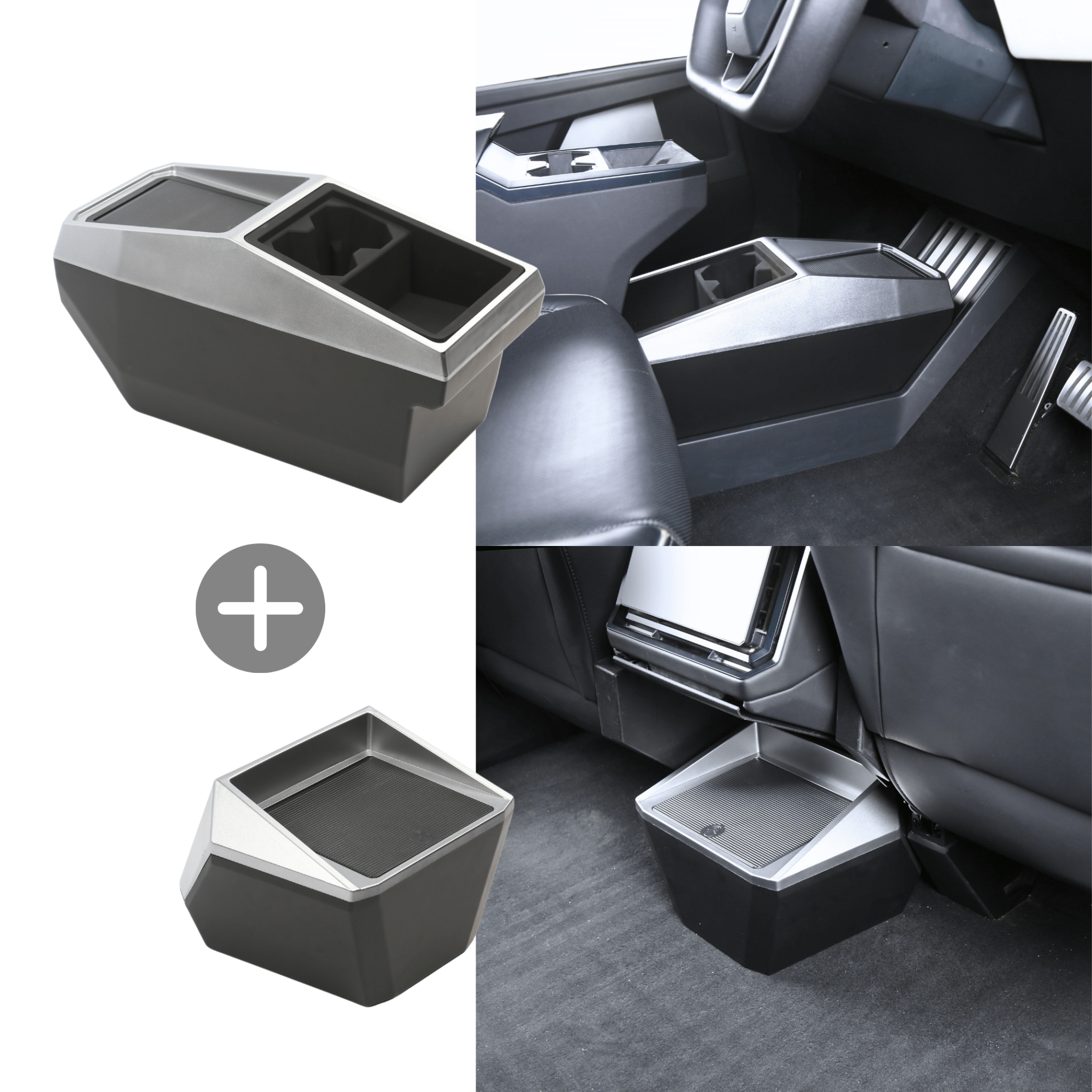Tesla Cybertruck Center Floor Organizer & Trash Bin