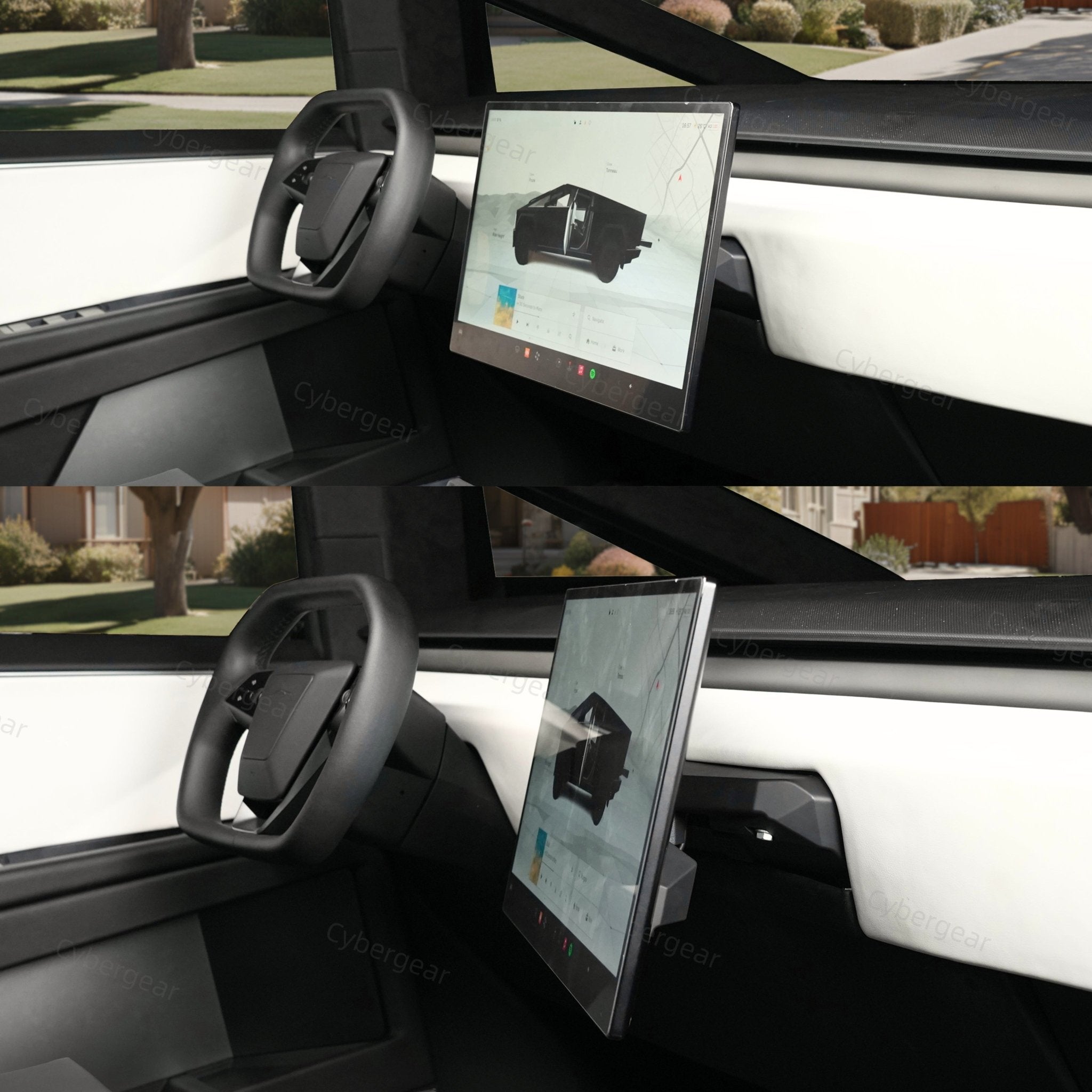 Tesla Cybertruck Dashboard Screen Swivel Tilt Mount Rotating Kit