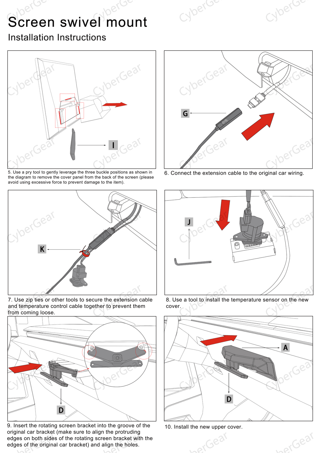 Tesla Cybertruck Dashboard Screen Swivel Tilt Mount Rotating Kit