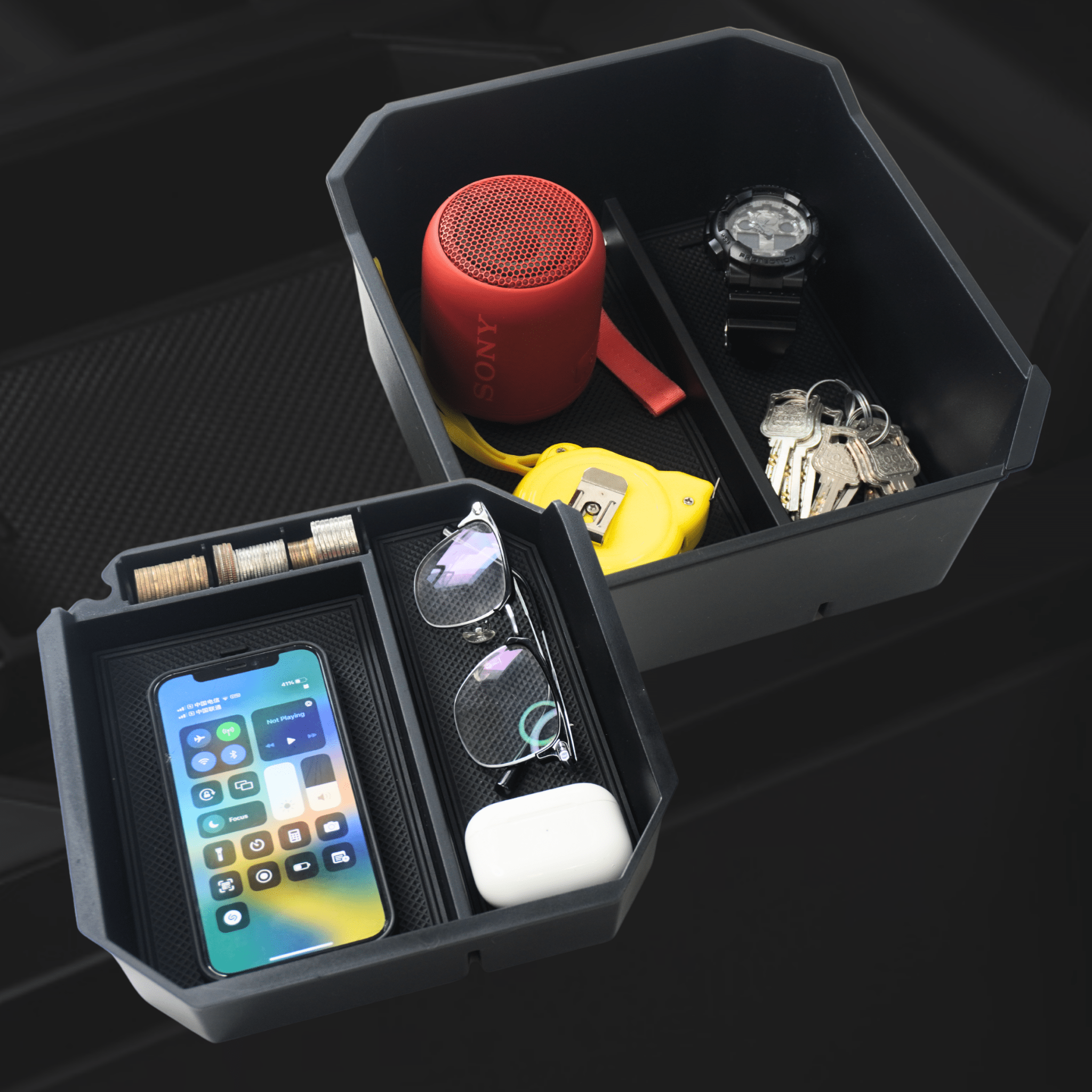 Tesla Cybertruck Double Layer Console Organizer