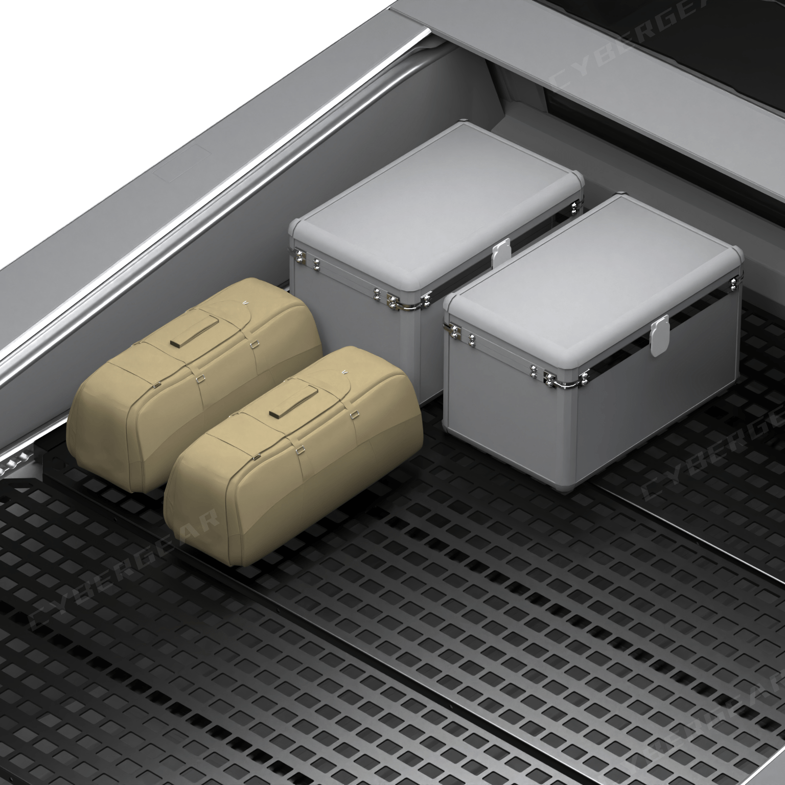 Tesla Cybertruck L-Track Molle Trunk Bed Shelf Level Molle Panels