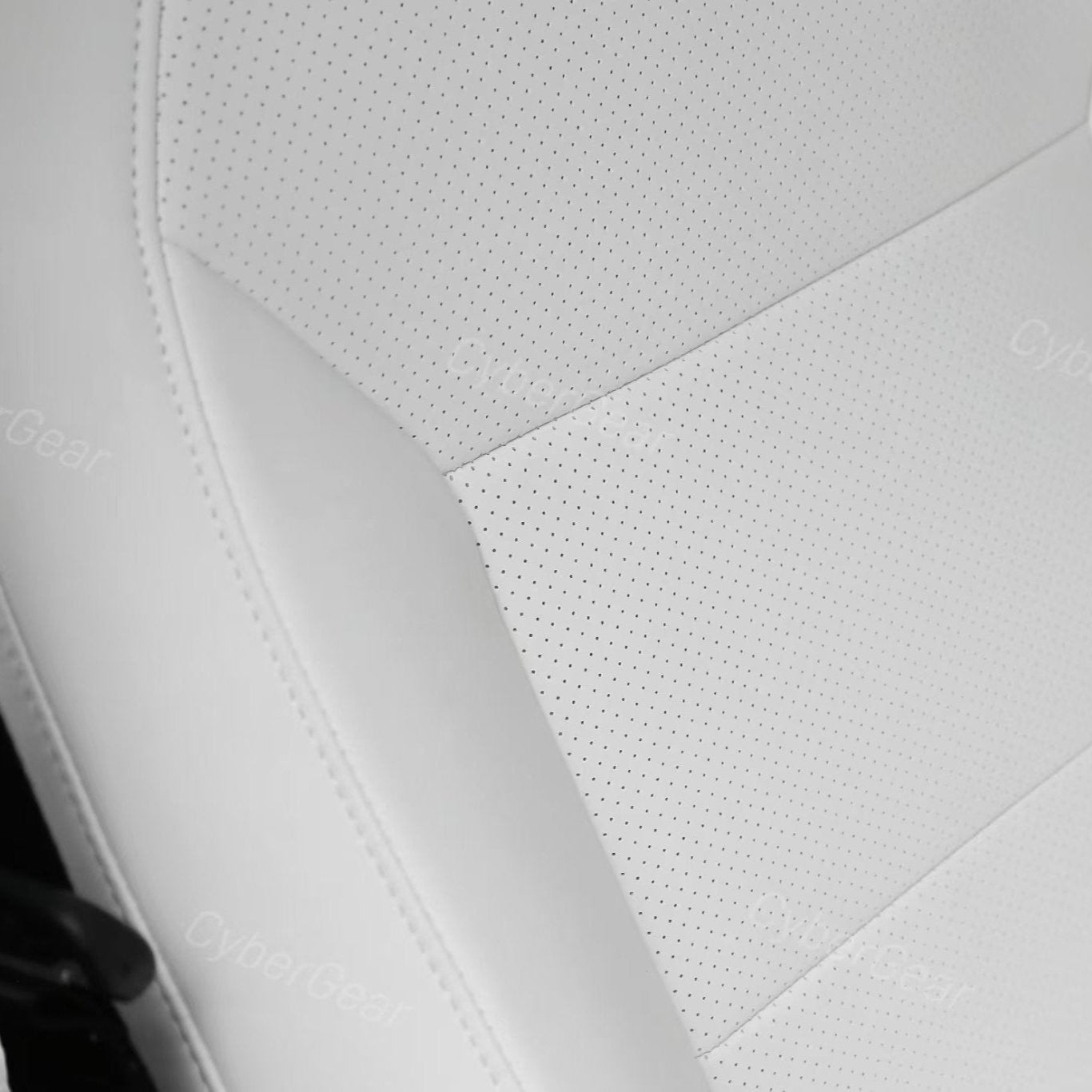 Tesla Cybertruck Seat Covers Leather Seat Protector Full Coverage(Black/White)