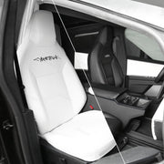 Tesla Cybertruck Seat Covers Leather Seat Protector Full Coverage(Black/White)