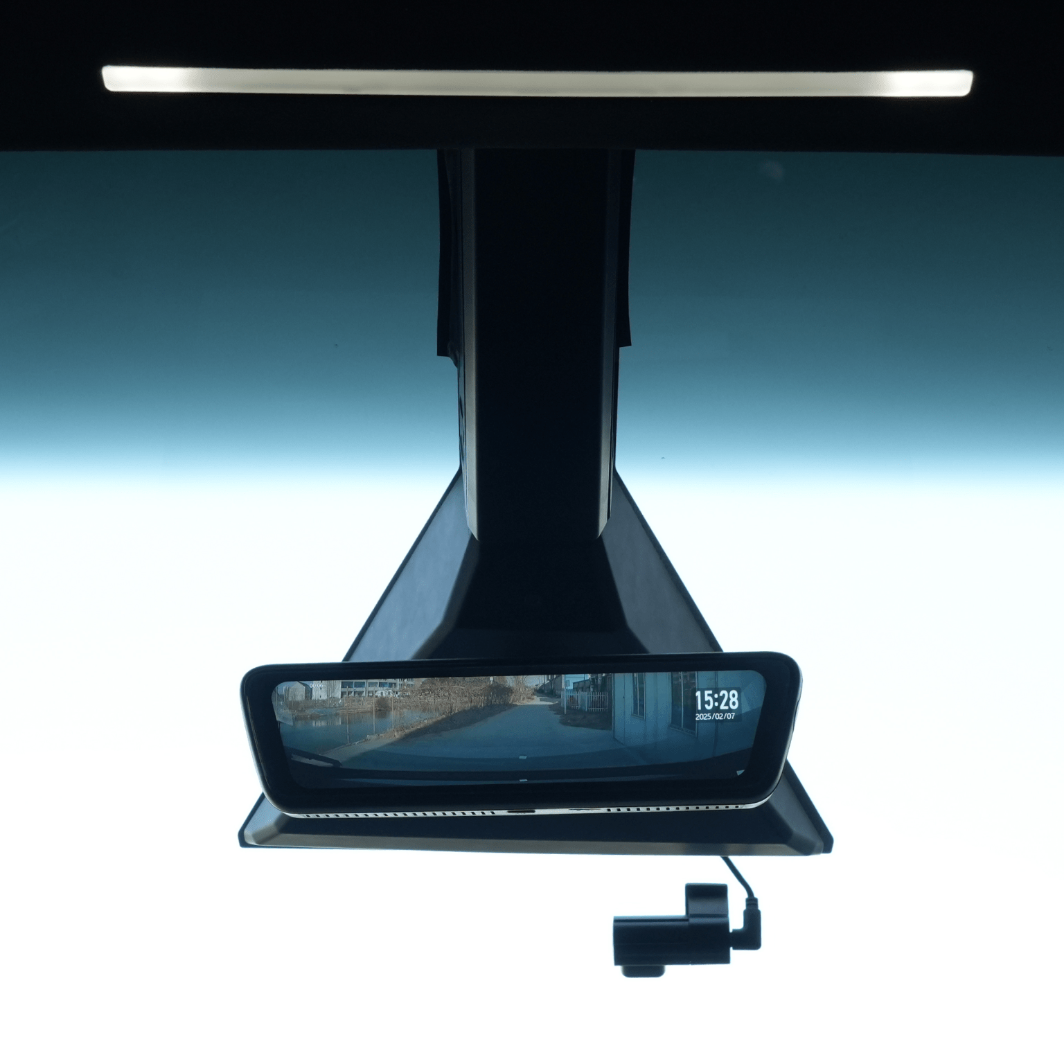 Tesla Cybertruck Streaming Rearview Mirror