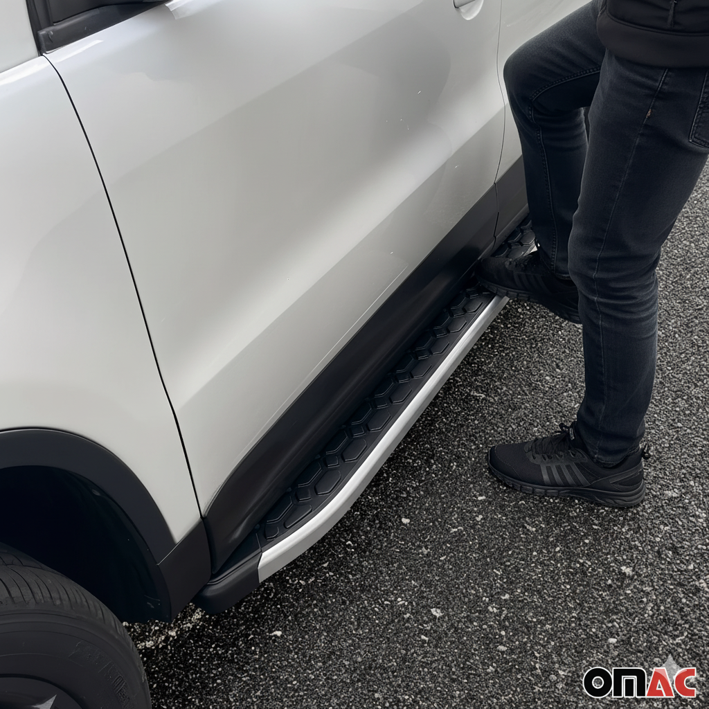 Easy Entry & Exit Rugged Durability 2016-2024 Mercedes Metris L1 L2 Running Boards Side Steps Silver & Black Regular pri