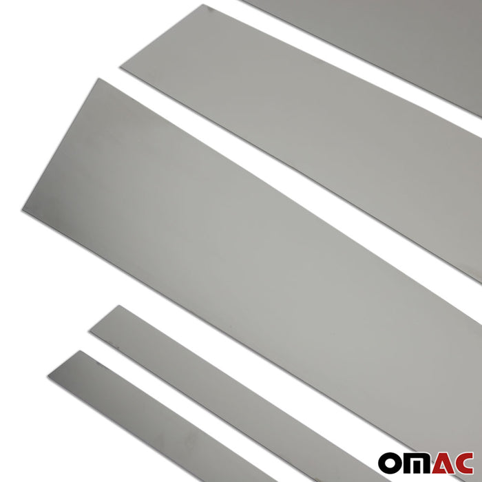 Fits Opel Mokka X 2016-2020 Dark Chrome Window Panel B Pillar Trim S.Steel 6 Pcs