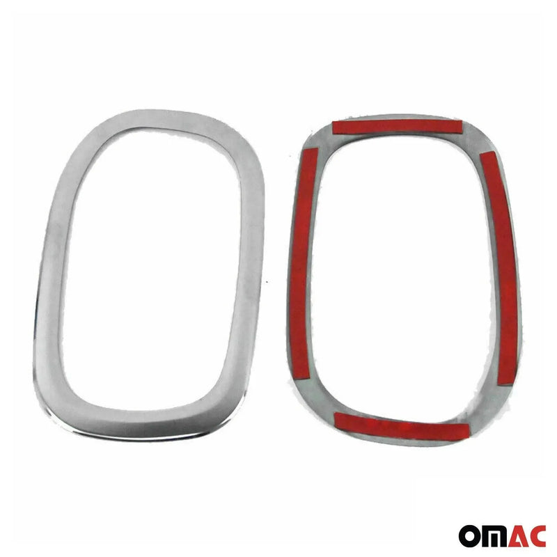 Rear Reflector Lamp Rim Frame for Jeep Renegade 2015-2023 Silver Steel 2 Pcs - OMAC USA