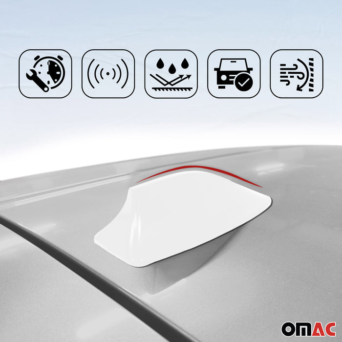 Car Shark Fin Antenna Roof Radio AM/FM Signal for Mercedes ABS White 1Pc