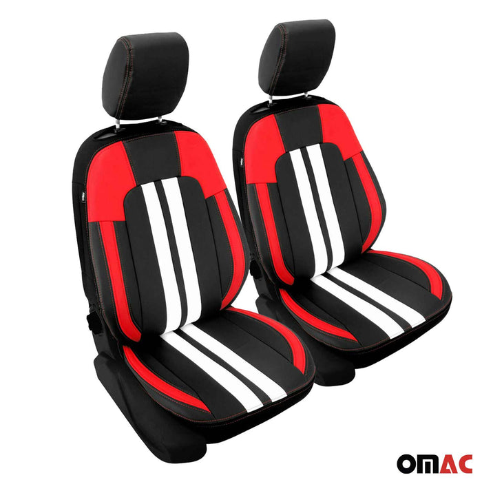 Front Car Seat Covers Protector for Lincoln Black White Breathable Cotton