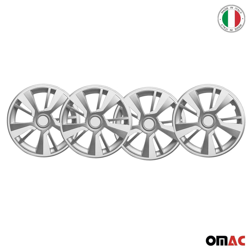 Twintone Hub Caps Wheel Cover 15" Grey & White Insert Full Set 4 pcs.