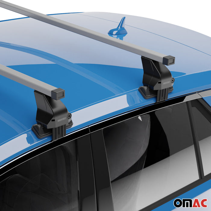 Smooth Roof Racks Cross Bars Carrier for Kia Rio Hatchback 2018-2023 Gray 2Pcs