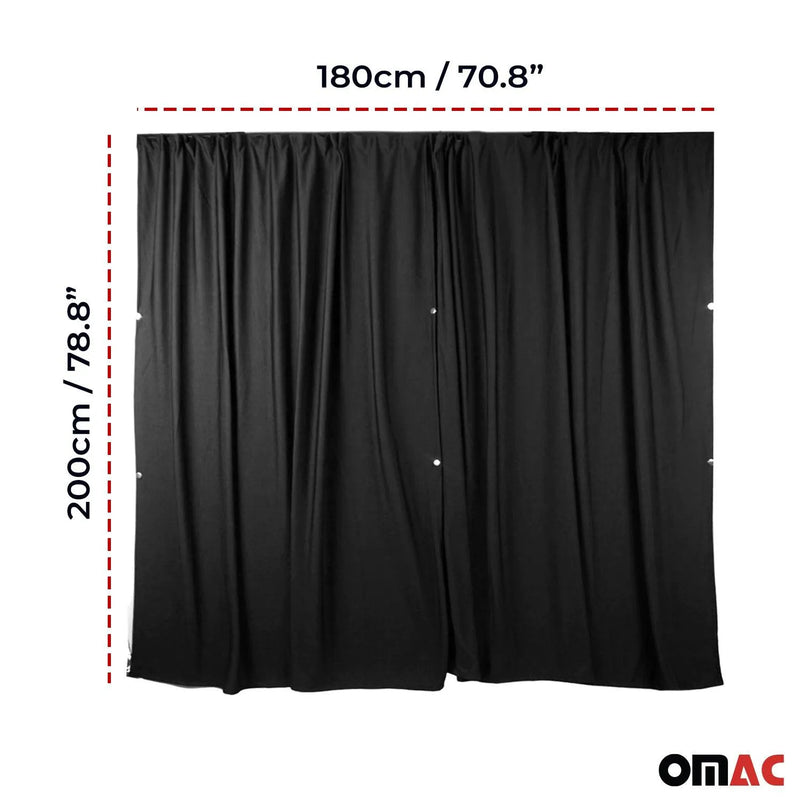 Ford Transit Cabin Divider Curtain Privacy Curtains Black 2 Curtains