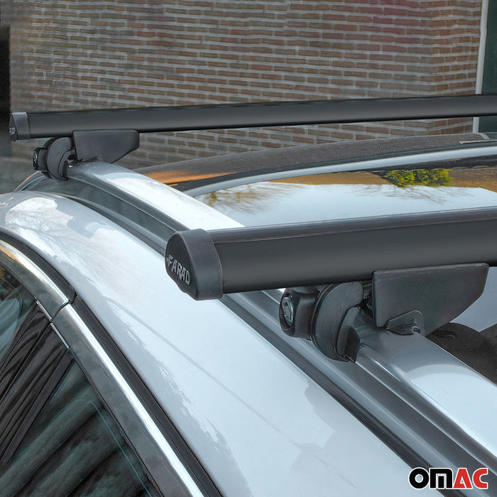 220 Lbs Luggage Roof Rack Cross Bars for BMW X4 F26 2015-2018 Aluminium Black 2x