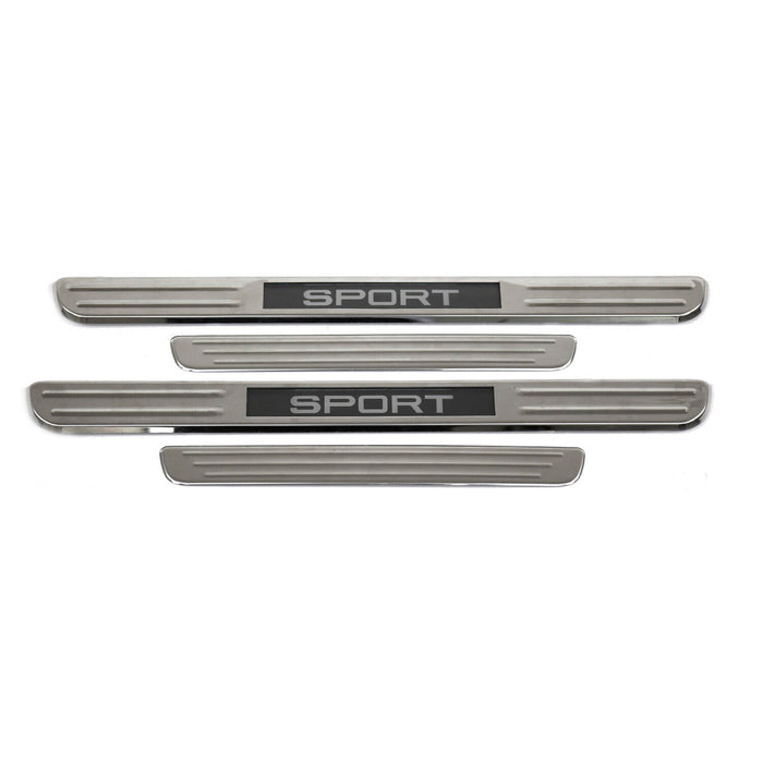 18" Door Sill Cover Fits Mercedes B Class Chrome LED Sport Stainless Steel 4 Pcs