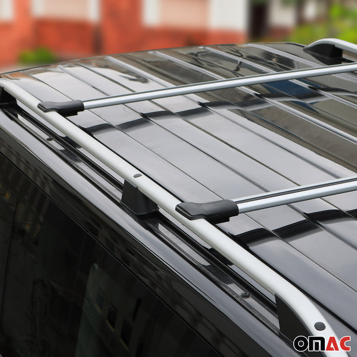 Roof Rack Cross Bars Luggage Carrier for VW Caddy 2003-2020 Gray 2Pcs