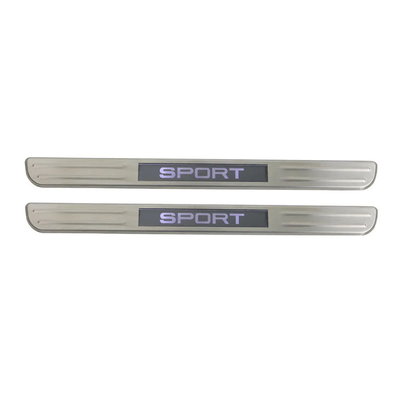 Volvo C30 C70 Door Sill Scuff Plate Illuminated Sport Steel Silver 2 Pcs