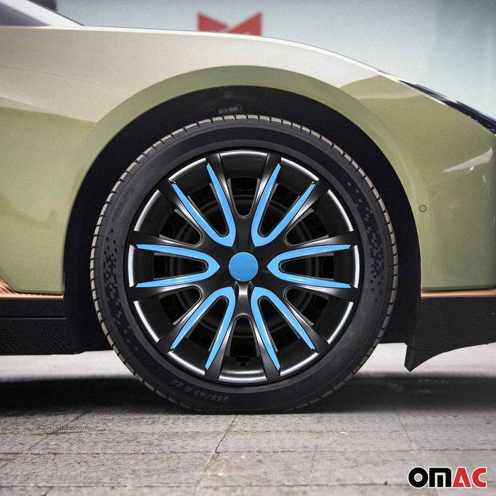 16" Wheel Covers Hubcaps for Hyundai Black Blue Gloss