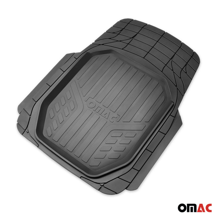 Universal Floor Mats 1st & 2nd Row Set 3D Liner All-Weather Trimmable Rubber 4x
