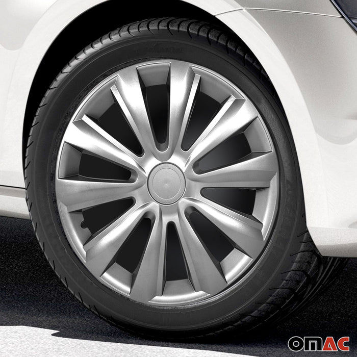 16 Inch Wheel Covers Hubcaps for Dodge Silver Gray Gloss