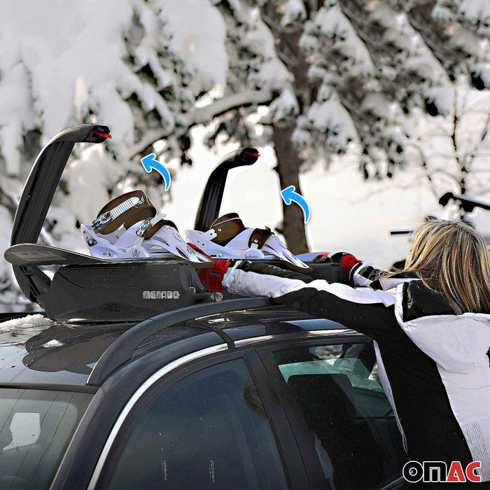 Magnetic Ski Roof Rack Carrier Snowboard for Audi A6 Avant 2005-2018 Black 2 Pcs
