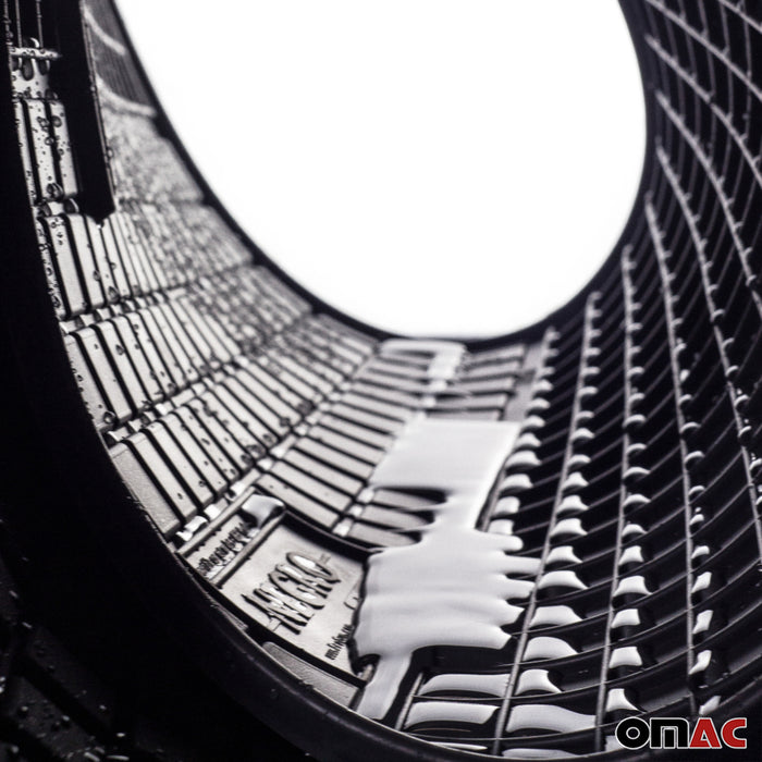 OMAC Floor Mats Liner for Kia Soul EV 2015-2019 Black Rubber All-Weather 4 Pcs