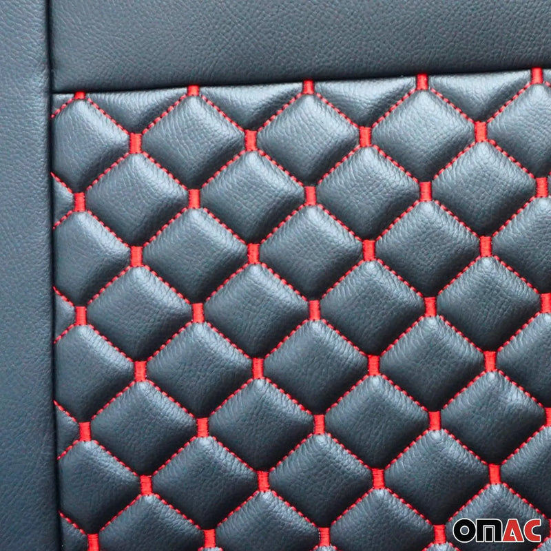 2006-2018 Mercedes Sprinter W906 Leather Seat Covers Protector Black Red