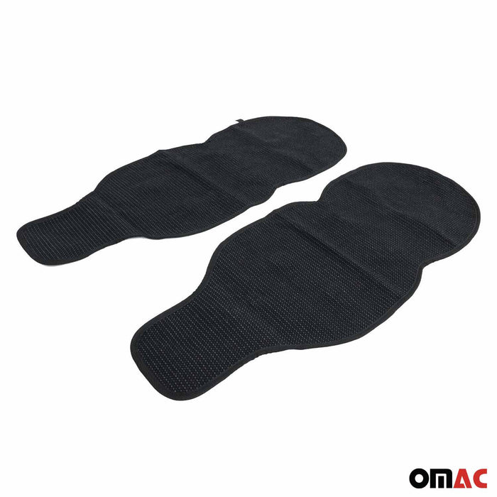 Antiperspirant Front Seat Cover Pads Black Gray for BMW Fabric Black Gray 2Pcs