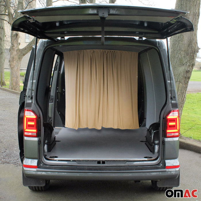 Cabin Divider Curtains Privacy Curtains for Nissan NV200 Beige 2 Curtains