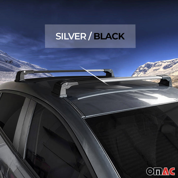 Roof Rack Cross Bars Carrier Aluminium for Kia Soul 2020-2024 Black 2Pcs