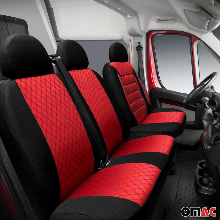 Front Car Seat Covers Protector for Jeep Black Red 2Pcs Fabric
