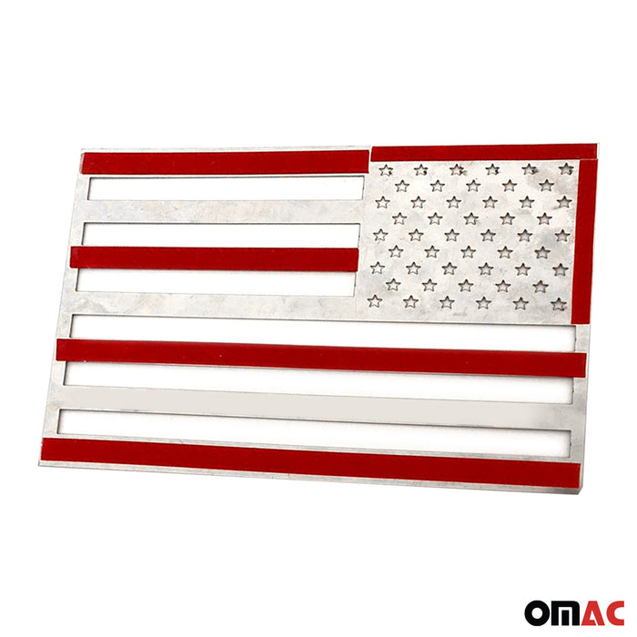 2 Pcs US American Flag for Suzuki Equator Chrome Decal Sticker Stainless Steel