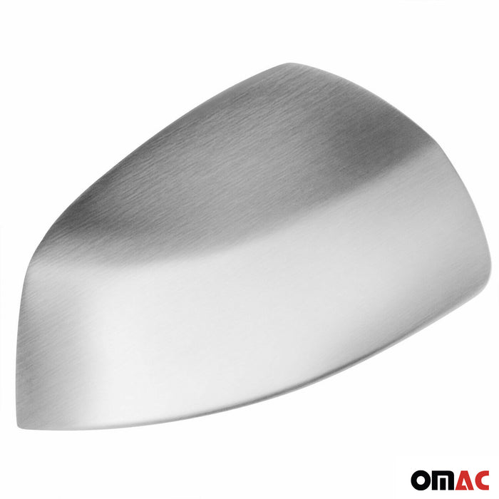 Side Mirror Cover Caps Fits Smart ForTwo 2007-2015 Brushed Steel Silver 2 Pcs