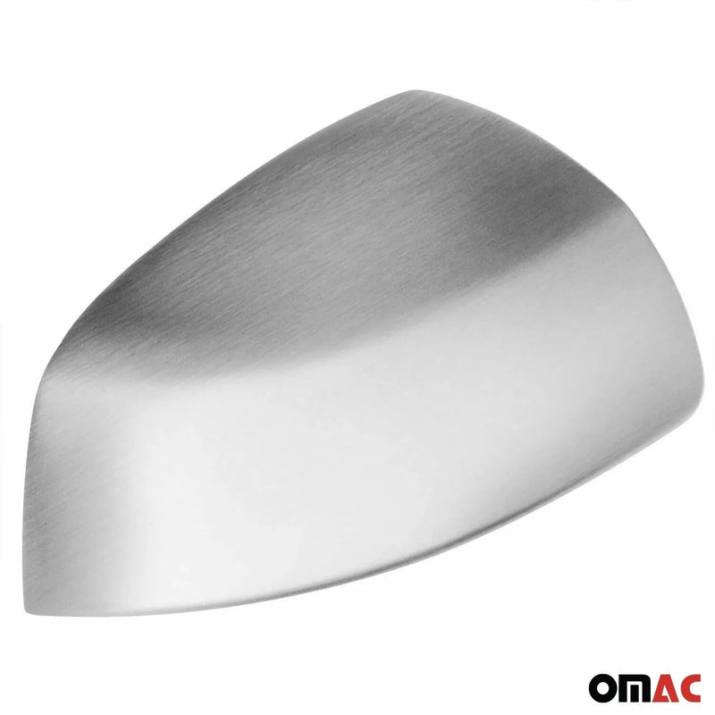 Side Mirror Cover Caps Fits Smart ForTwo 2007-2015 Brushed Steel Silver 2 Pcs - OMAC USA