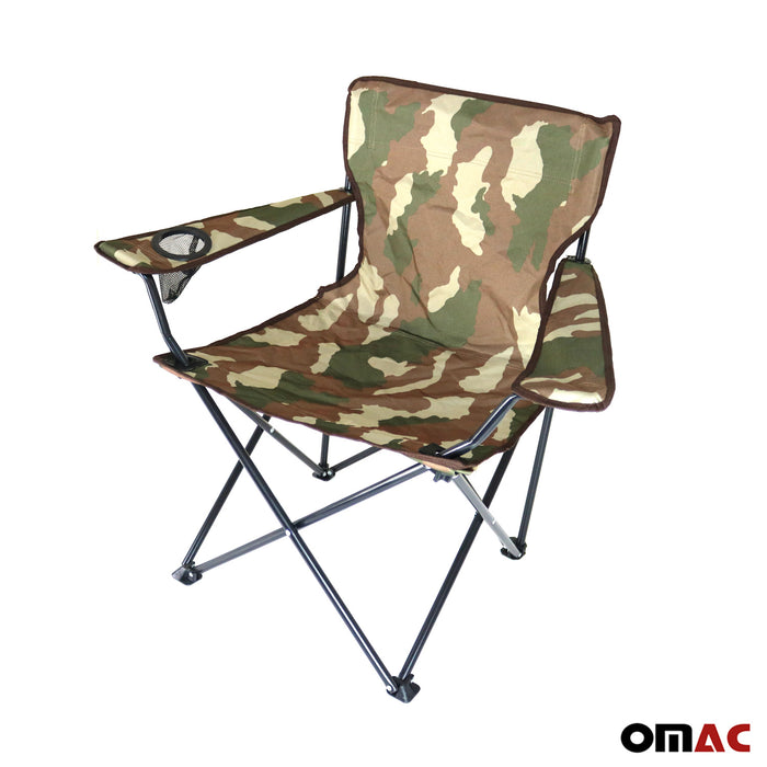 New Folding Camping Chair Beach Seat Fishing BBQ Picnic Outdoor with Cup Holder