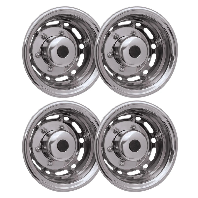 Ford Econoline 16" Dual Wheel Simulator Hubcaps Chrome Silver Gloss 2Pcs