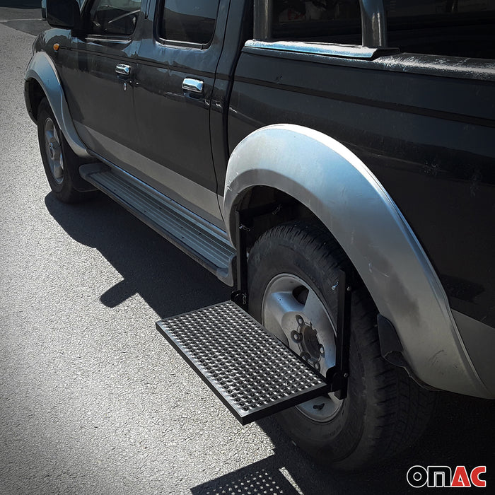 220Lbs Adjustable Tire Wheel Step Truck Ladder Platform for Ford Maverick Black