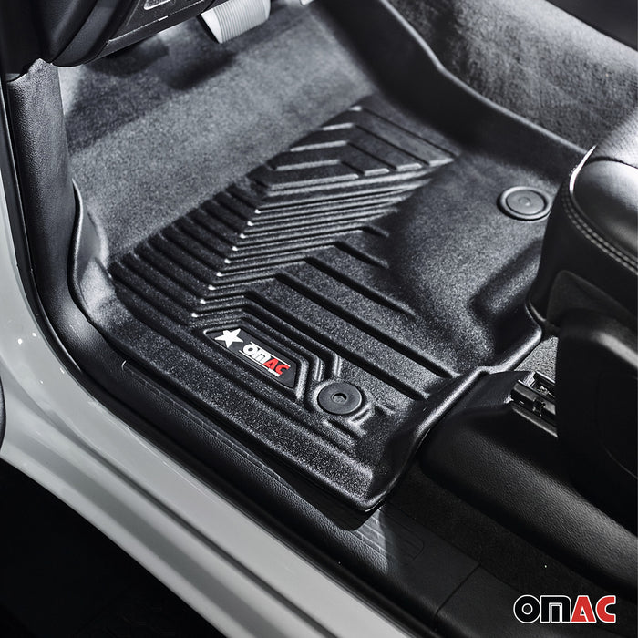 OMAC Premium Floor Mats for GMC Sierra 1500 Silverado Double Cab 2014-18 Front