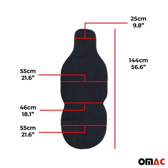 Antiperspirant Front Seat Cover Pads for Fiat Black Grey 2 Pcs