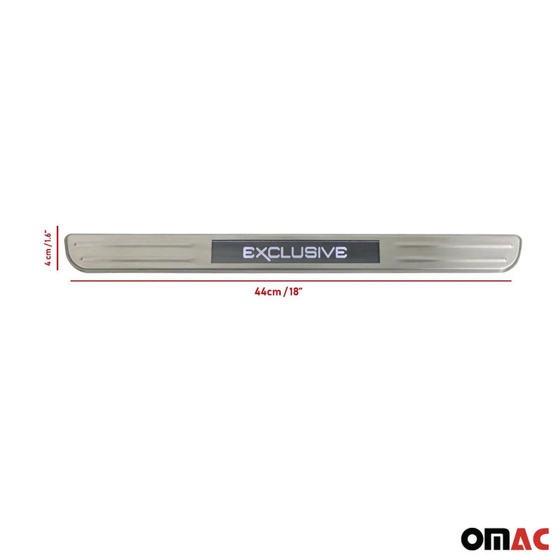 Audi A4 A5 Door Sill Scuff Plate Illuminated Exclusive Brushed Steel 2Pcs