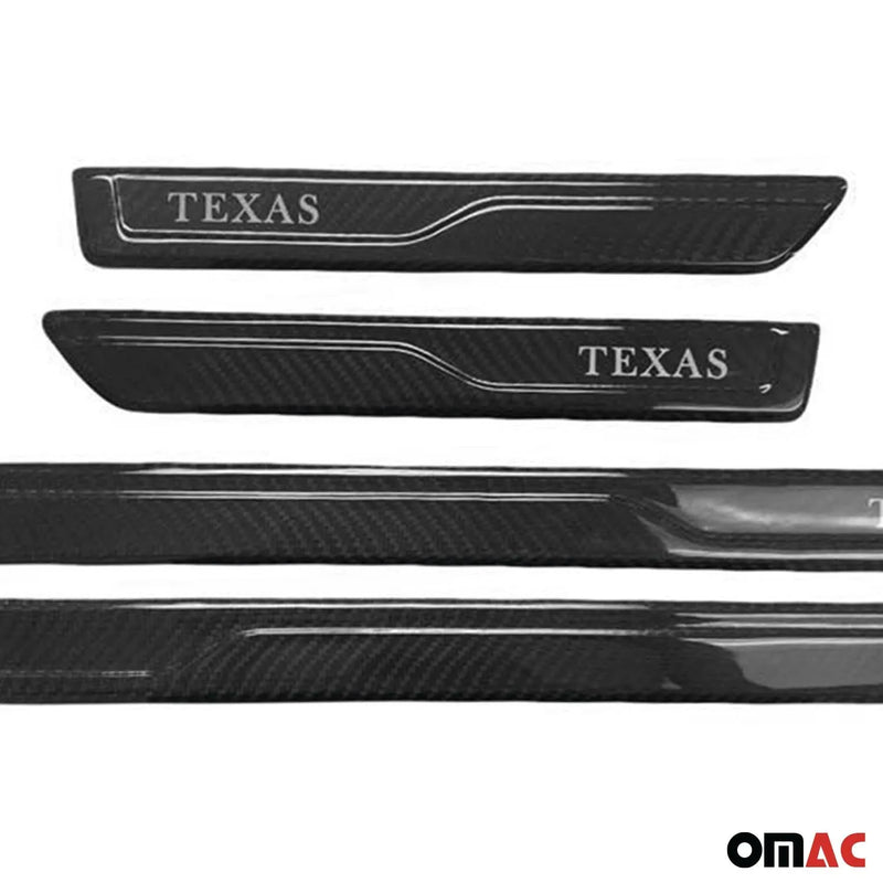 Lexus Door Sill Scuff Plate Scratch Protector Carbon Fiber Black 4 Pcs