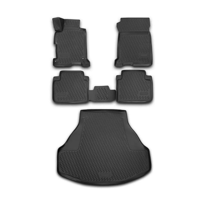 2013-2017 Honda Accord Floor Mats & Cargo Liner Full Set All Weather Black