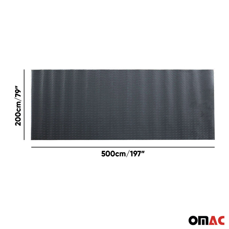 Rubber Trunk Mat Pickup Truck Bed Liner Trimmable Flooring Mat Black & Grey