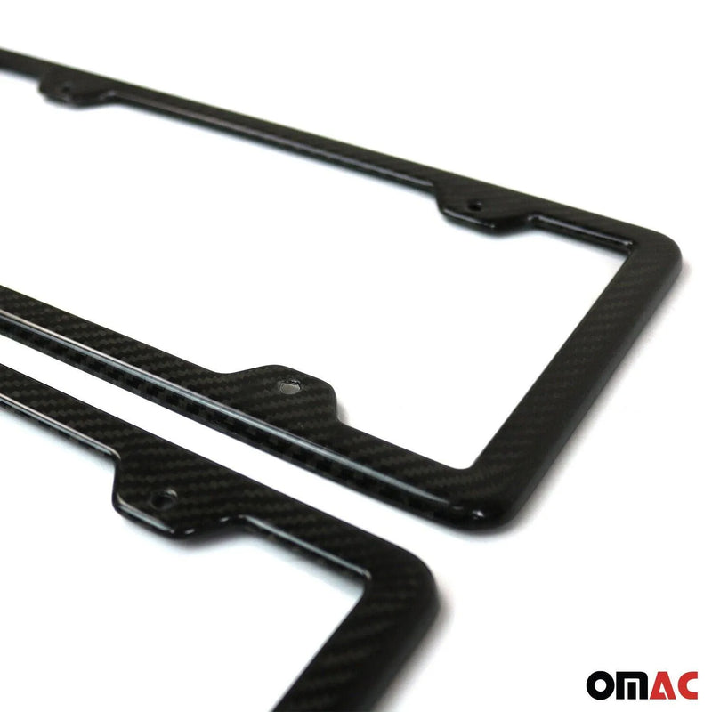 2 Pcs Real Carbon License Plate Frame Rear & Front Tag Holder